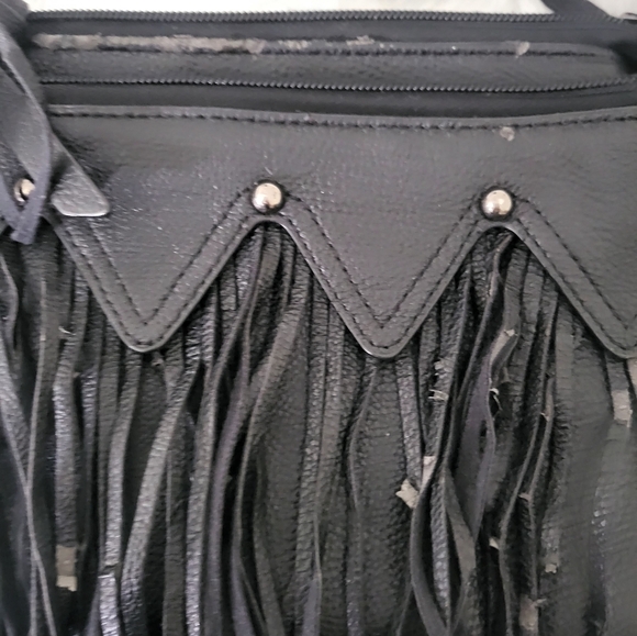Madden Girl Black Fringe Crossbody Purse - Picture 7 of 9